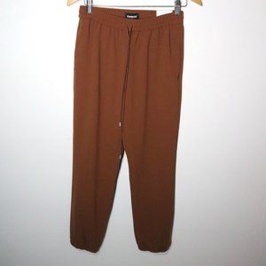NWT Express High Rise Rust Brown Drawstring Jogger Dress Pants Women's Size XS
